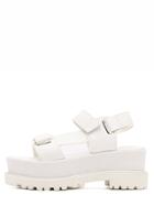 Romwe White Peep Toe Platform Velcro Sandals