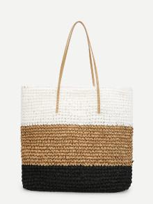 Romwe Color Block Tote Bag