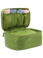 Romwe Green Zipper Multifunctional Wash Bag