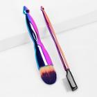 Romwe Electroplating Handle Makeup Brush & Eyelash Comb 2pack