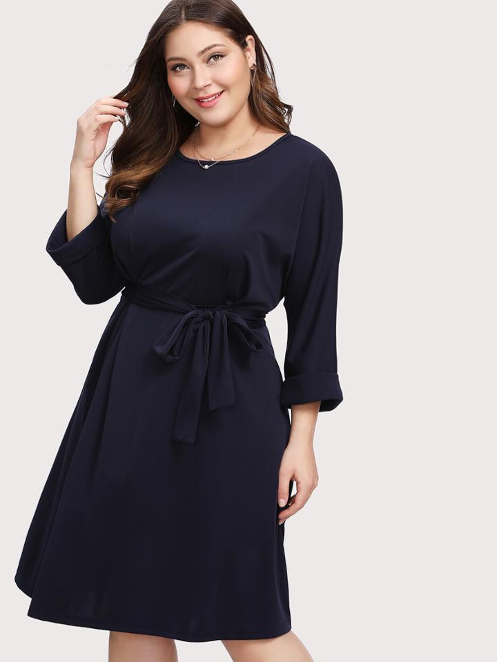 Romwe Bow Tie Waist Dress