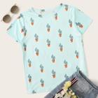 Romwe Allover Cactu Print Top