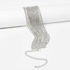Romwe Multi Layered Rhinestone Choker