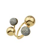 Romwe Gold Color Metal Ball Statement Rings