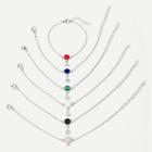 Romwe Round Detail Chain Bracelet Set 6pcs