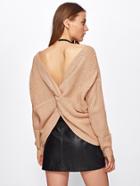 Romwe V Back Knot Detail Sweater