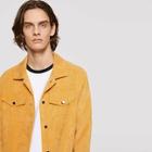 Romwe Guys Single Breasted Collar Cord Jacket