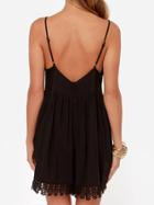 Romwe Spaghetti Strap Lace Hem Romper