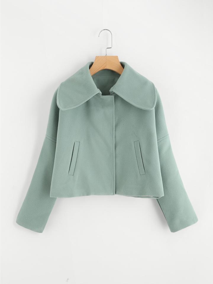 Romwe Drop Shoulder Lapel Coat