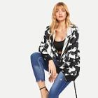 Romwe Allover Cat Print Hooded Jacket