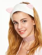 Romwe Cute Cat Ear Elastic Velvet Headband