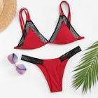 Romwe Hollow-out Bikini Set