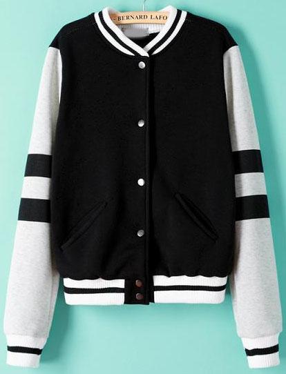 Romwe Single Button Stand Collar Jacket