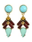 Romwe Colorful Gemstone Women Earrings