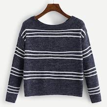 Romwe Striped Pattern Jumper