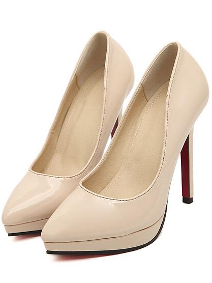 Romwe Apricot Pointy Platform Heels