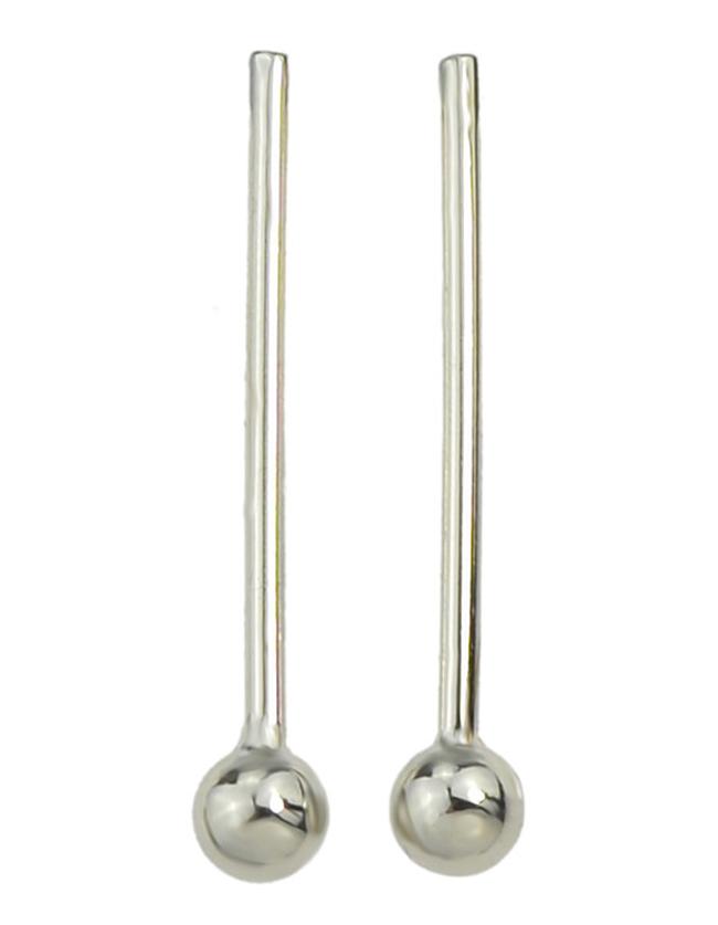 Romwe Silver Hanging Long Stud Earrings