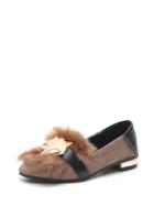 Romwe Metal Fox Faux Fur Loafers