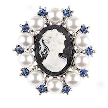 Romwe Figure Detail Faux Pearl Brooch