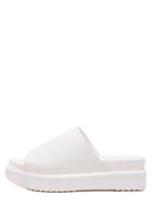 Romwe White Peep Toe Asymmetrical Thick-soled Slippers