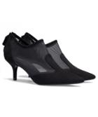 Romwe Black Back Zipper Mesh High Heeled Pumps