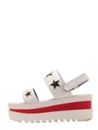 Romwe White Star Print Platform Sandals