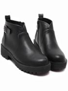Romwe Black Side Zip Thick-soled Ankle Boots
