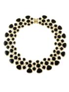 Romwe Black Enamel Maxi Collar Choker Necklaces