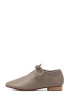 Romwe Camel Faux Leather Top Tied Cork Heeled Shoes