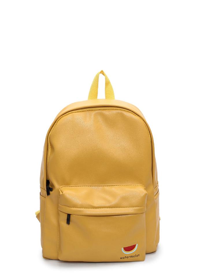 Romwe Banana Print Pu Backpack