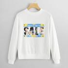Romwe Round Neck Graphic Pattern Sweatshirt