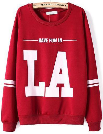 Romwe La Print Loose Sweatshirt