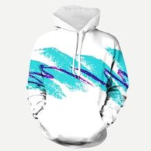 Romwe Men Abstract Brush Strokes Print Hooded Sweatshirt