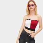 Romwe Cut And Sew Bandeau Top