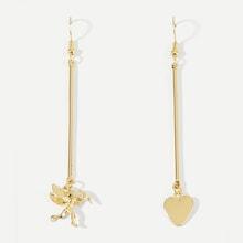 Romwe Bar & Cupid Mismatched Drop Earrings