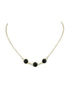 Romwe Black Beads Geometric Shape Choker Necklace