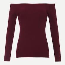 Romwe Slim Fitted Bardot Sweater