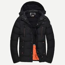 Romwe Men Pocket Detail Detachable Hooded Puffer Coat