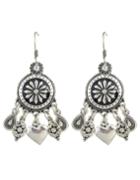 Romwe Vintage Silver Design Long Hanging Earrings For Women