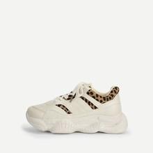 Romwe Leopard Print Detail Lace-up Trainers