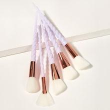 Romwe Spiral Handle Soft Makeup Brush 5pack