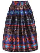 Romwe Tribal Print Flare Skirt