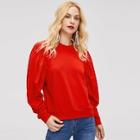 Romwe Puff Sleeve Solid Pullover