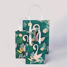 Romwe Flamingo Print Gift Storage Bag Set 3pcs