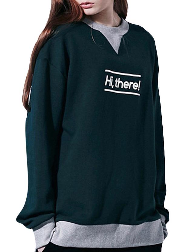 Romwe Green Letters Long Sleeve Velvet Sweatshirt