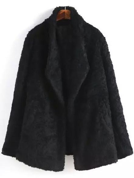 Romwe Open Front Long Sleeve Coat