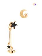Romwe Gold Tone Star Moon Pendant Earring Set