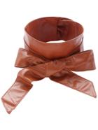 Romwe Camel Faux Leather Bow Wrap Wide Belt