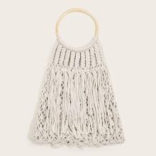 Romwe Ring Hand Crochet Tote Bag