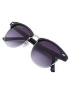 Romwe Black Browline Retro Sunglasses